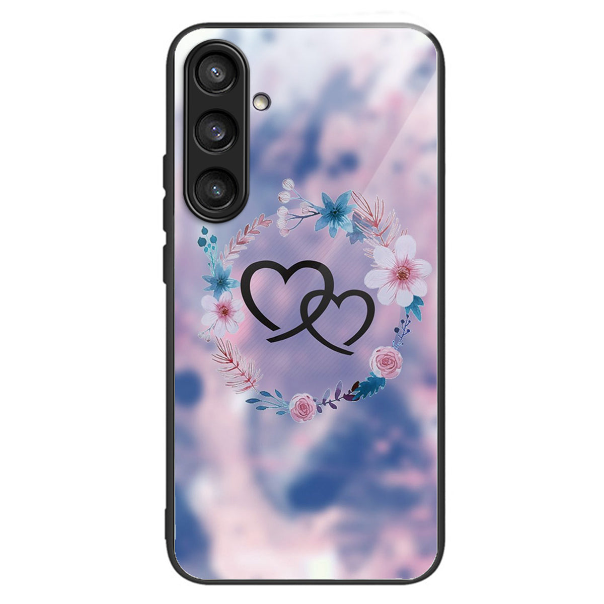 For Samsung Galaxy S23 FE Phone Case Patterned Tempered Glass + TPU Shock Protective Cover - Love / Pink For Samsung Galaxy S23 FE Phone Case Patterned Tempered Glass + TPU Shock Protective Cover - Love / Pink